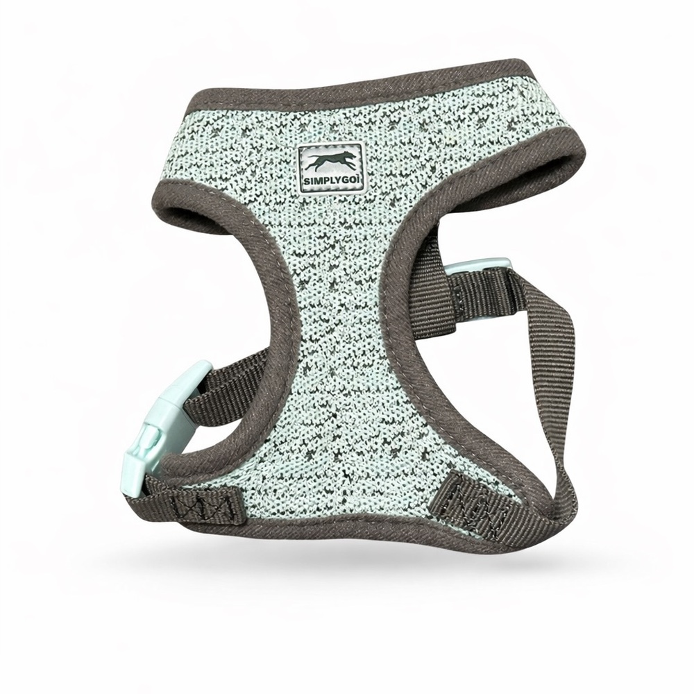 Simplygo XS Dog Harness Turquoise Gray Adjustable Mesh Small Dog